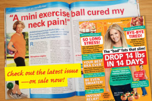 A mini exercise ball cured my neck pain - First for Women article about the Miracle Ball Method
